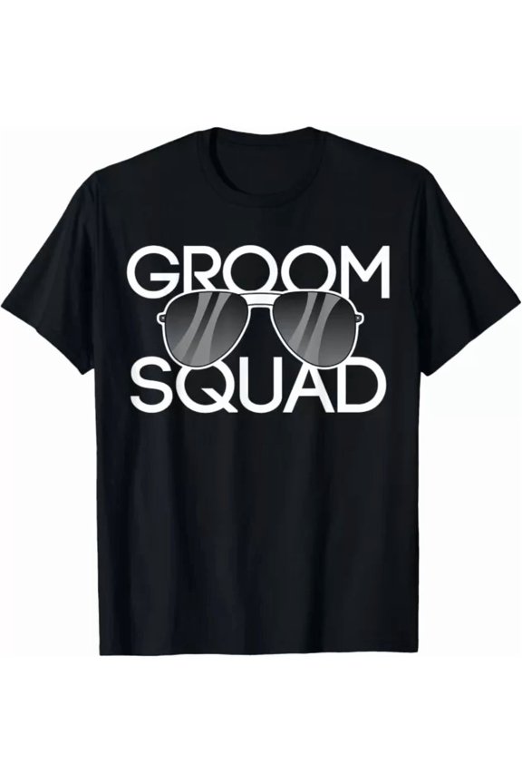 Hot Trending Tee With Groom Squad Sunglasses Wedding Bachelor Party Gift Unisex T-Shirt