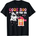 thumbnail image 1 of Hot Trending Tee With Halloween Er Code Boo In The Er Nurse Crew Ghost S-5Xl T-Shirt, 1 of 2