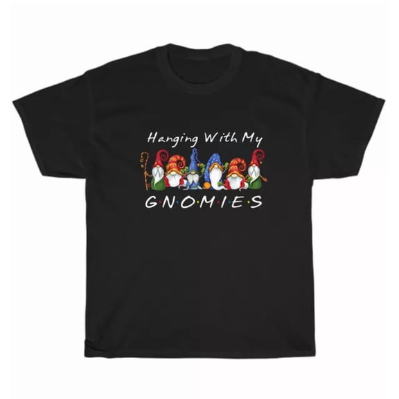 Hot Trending Tee With Hanging With My Gnomies Gnome Xmas T-Shirt Unisex Tee Gift New