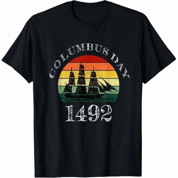 Hot Trending Tee With Happy Columbus Day Tshirt Vintage Tee Shirt Gift Unisex T-Shirt