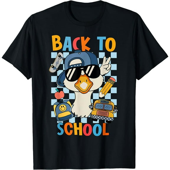Hot Trending Tee With Happy First Day Of School Back To School Goose T-Shirt