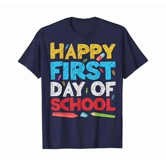 Hot Trending Tee With Happy First Day Of School T-Shirt Back To School Gift Shirt