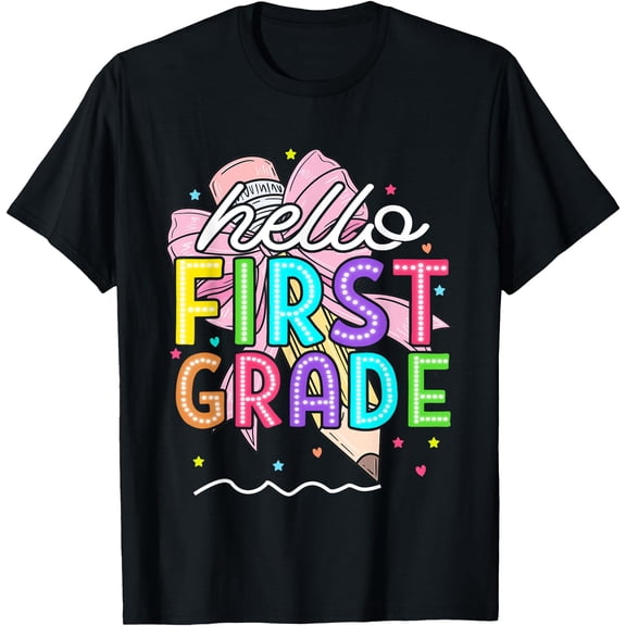 Hot Trending Tee With Hello First Grade Girls Coquette 1St Grade Back To School T-Shirt