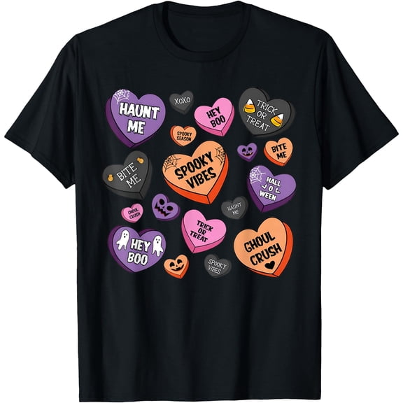 Hot Trending Tee With Horror Spooky Candy Heart Valentines Day Lover Halowen