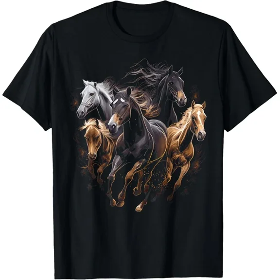Hot Trending Tee With Horses Collage Horse Lover Graphic For Men Women Boys Girls Gift Unisex T-Shirt