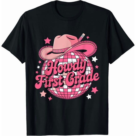 Hot Trending Tee With Howdy First Grade Teacher Girls 1St Grade Teacher Cowgirl T-Shirt