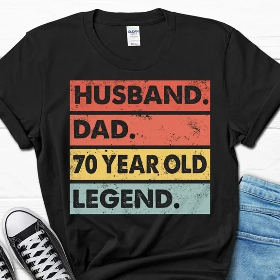 Hot Trending Tee With Husband Dad 70 Year Old Legend Shirt, 70Th Birthday Gift For Him, Men'S 70Th ...