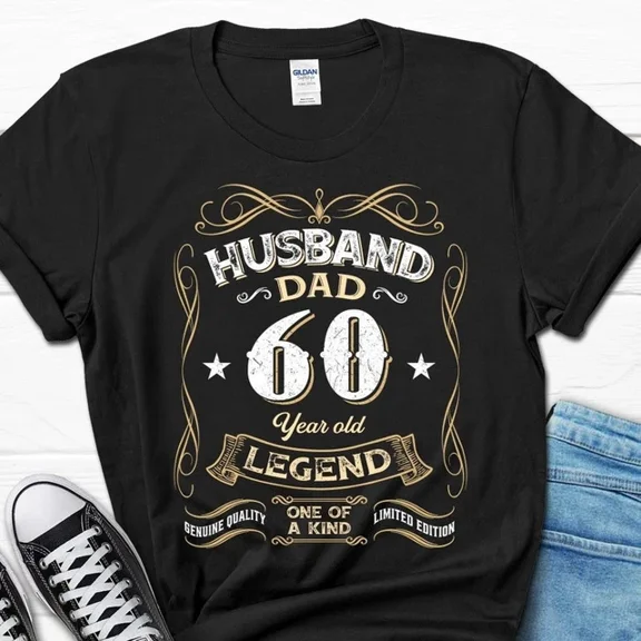 Hot Trending Tee With Husband Dad Men'S Shirt, 60 Year Old Legend Gift For Him, 60Th Birthday T-Shi...
