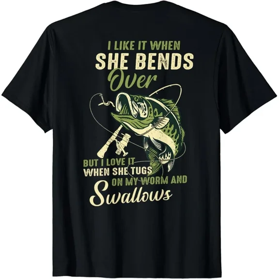 Hot Trending Tee With I Like It When She Bends Over But I Love It ( On Back ) Gift Unisex T-Shirt