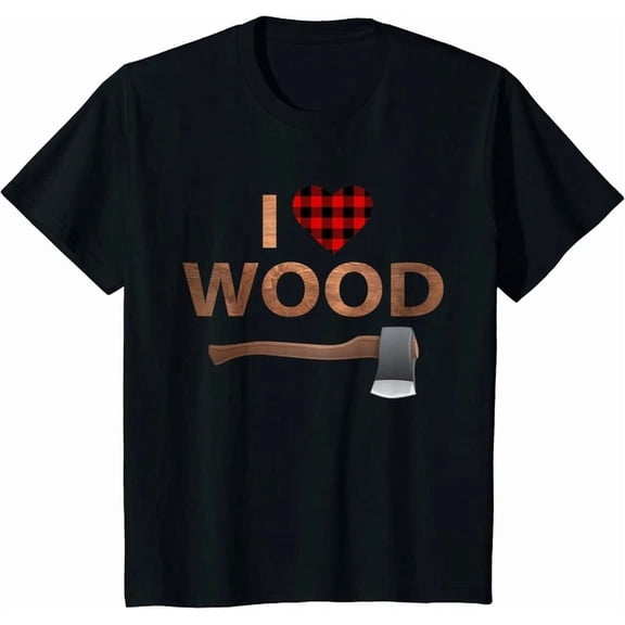 Hot Trending Tee With I Love Wood T-Shirt Lumberjack Heart Party Unisex S-5Xl T-Shirt