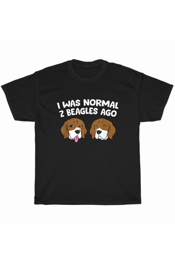 Hot Trending Tee With I Was Normal 2 Beagles Ago Beagle Puppies Dog Pet Animal Lover T-Shirt New
