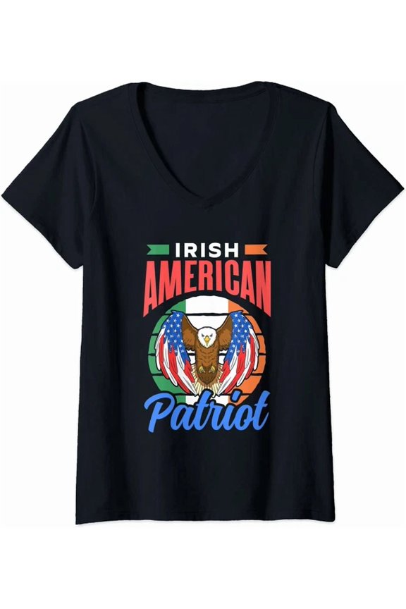 Hot Trending Tee With Irish American Patriot Eagle Usa Ireland Family Roots Tshirt