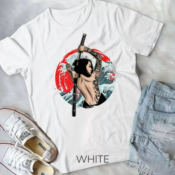 Hot Trending Tee With Japanese Girl Samurai Sinobi Fighter Ninja Martial Art Kendo Unisex T-Shirt