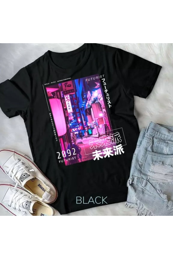 Hot Trending Tee With Japanese Street Cyberpunk Tokyo Streetwear Aesthetic Graphic Unisex Form T-Shirt