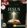 thumbnail image 1 of Hot Trending Tee With Jesus Light In The Dark Cross Bible Sky, Walking Faith Christian Shirt, New, 1 of 5