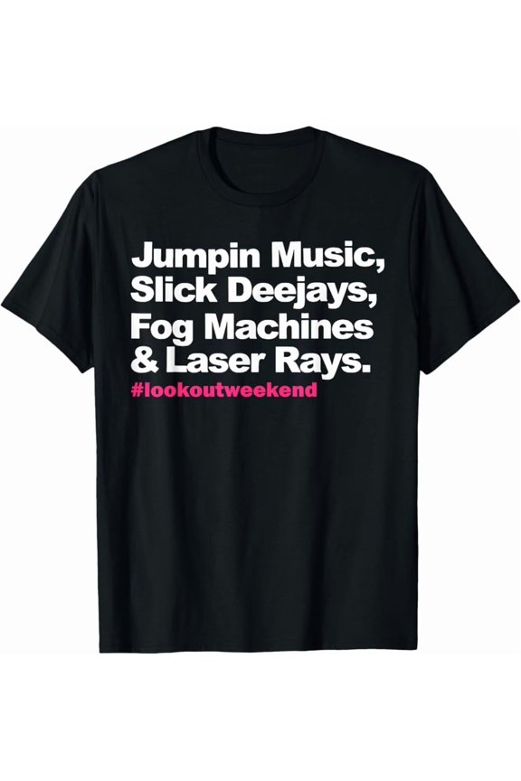 Hot Trending Tee With Jumpin Music Slick Deejays Fog Machines And Laser Rays T-Shirt