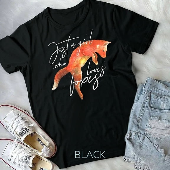 Hot Trending Tee With Just A Girl Who Loves Foxes Art Fox Women Unisex & T-Shirt