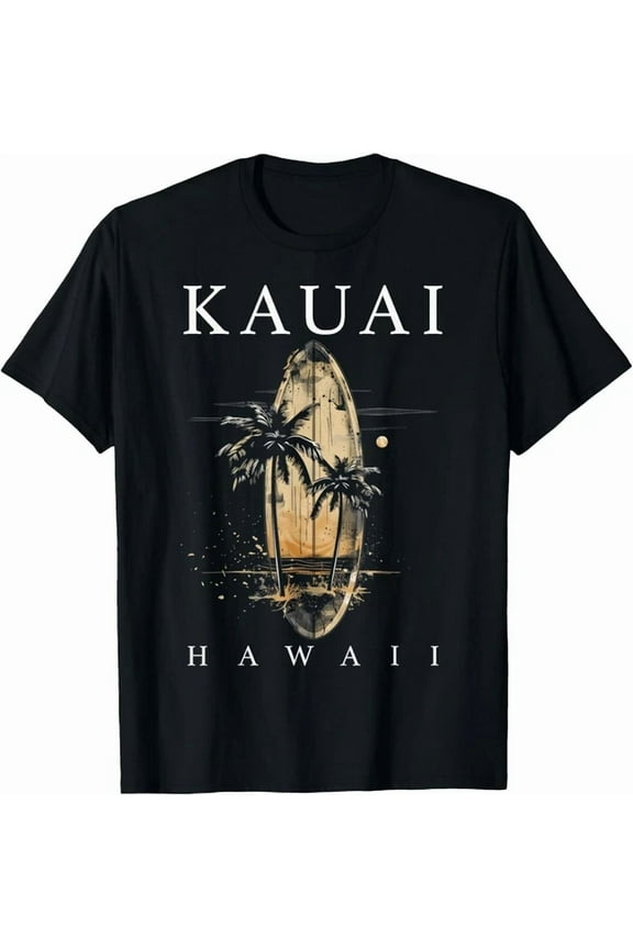Hot Trending Tee With Kauai Hawaii Surf Hawaiian Vintage Surfing Surfer Gift Unisex T-Shirt