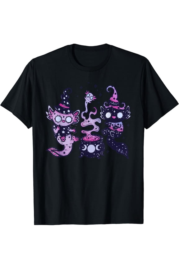 Hot Trending Tee With Kawaii Pastel Goth Art Cute Axolotl Witches Witchcraft S-5Xl T-Shirt