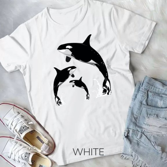 Hot Trending Tee With Killer Whale Shirt. Jumping Orca Killer Whales Unisex T-Shirt