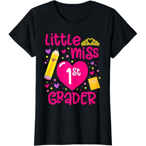 Hot Trending Tee With Little Miss 1St Grader, 1St Grade Girl First Day Of School T-Shirt