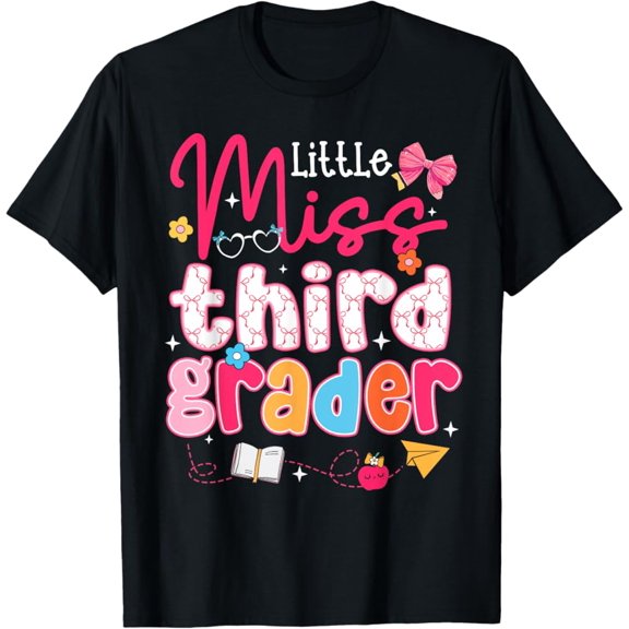 Hot Trending Tee With Little Miss 3Rd Grade First Day Back To School Cute Girls T-Shirt