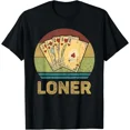 thumbnail image 1 of Hot Trending Tee With Loner Vintage Euchre Card Game Gift Unisex T-Shirt, 1 of 2