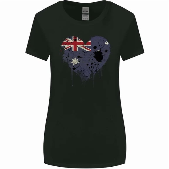 Hot Trending Tee With Love Australia Flag Australian Day Football Womens Womens Wider Cut T-Shirt
