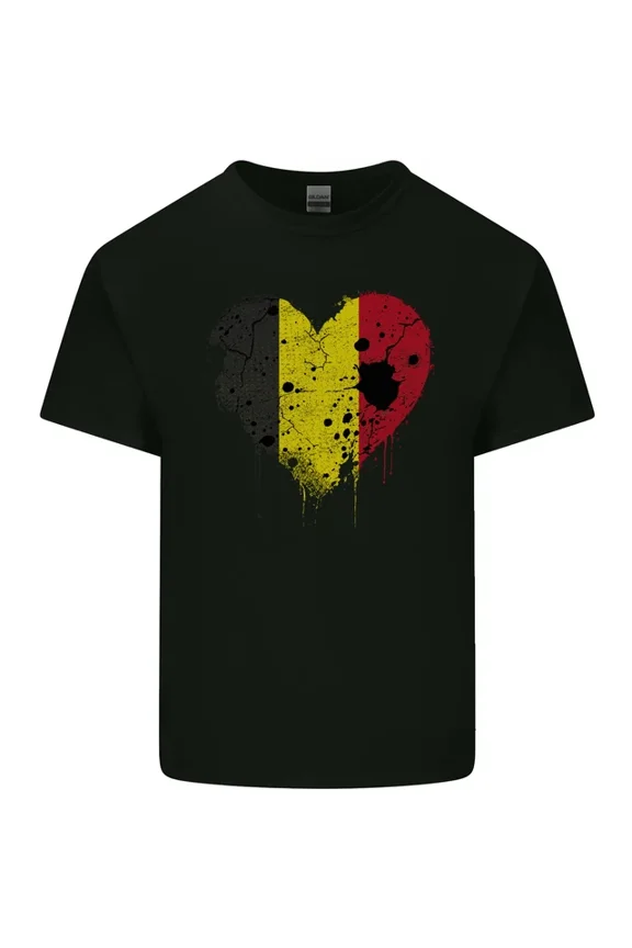 Hot Trending Tee With Love Belgium Flag Belgian Day Football Mens Womens S-5Xl T-Shirt
