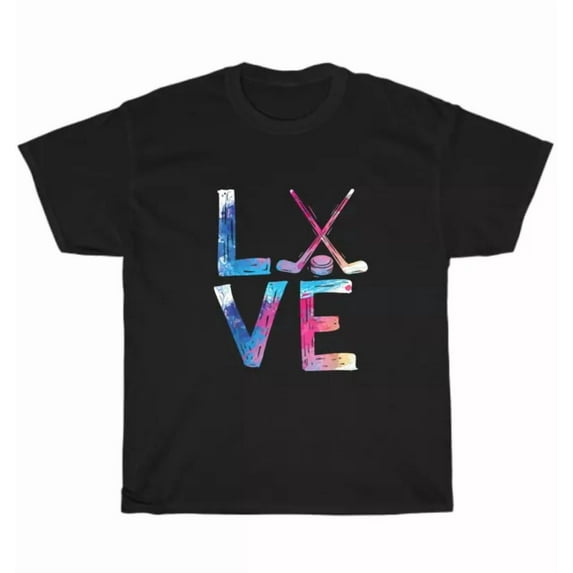 Hot Trending Tee With Love Ice Hockey Winter Sports Hockey Fans Lover T-Shirt Unisex Tee Gift
