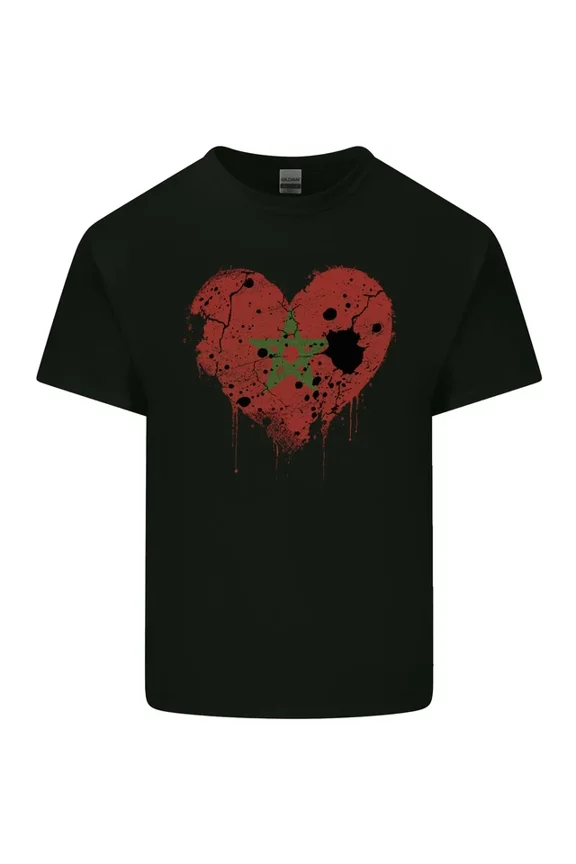 Hot Trending Tee With Love Morocco Flag Moroccan Day Football Mens Womens S-5Xl T-Shirt