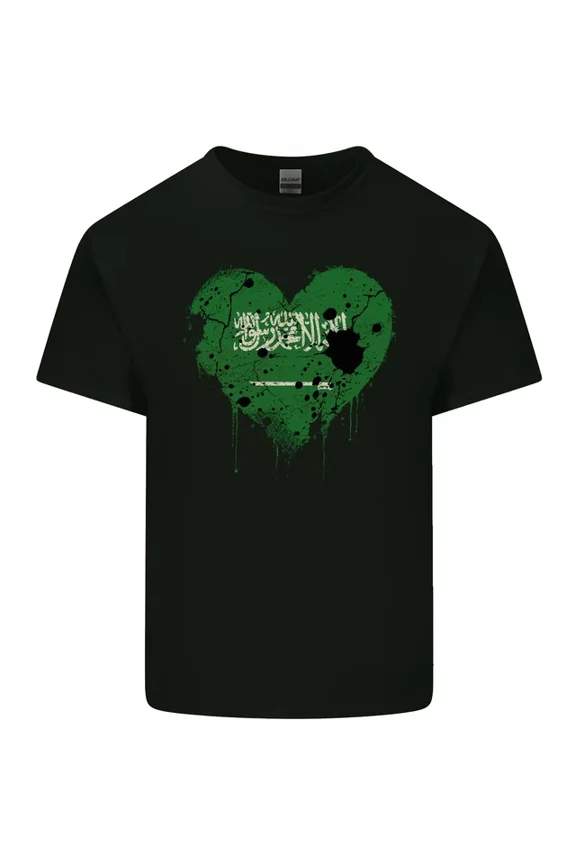 Hot Trending Tee With Love Saudi Arabia Flag Arabian Day Football Mens Womens S-5Xl T-Shirt