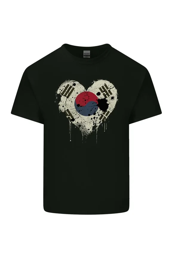 Hot Trending Tee With Love South Korea Flag Korean Day Football Mens Womens S-5Xl T-Shirt