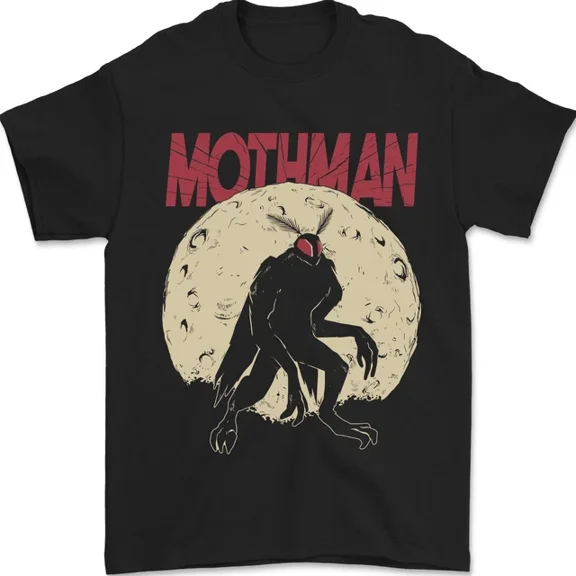 Hot Trending Tee With Mothman With Moon Background Mens Womens S-5Xl T-Shirt