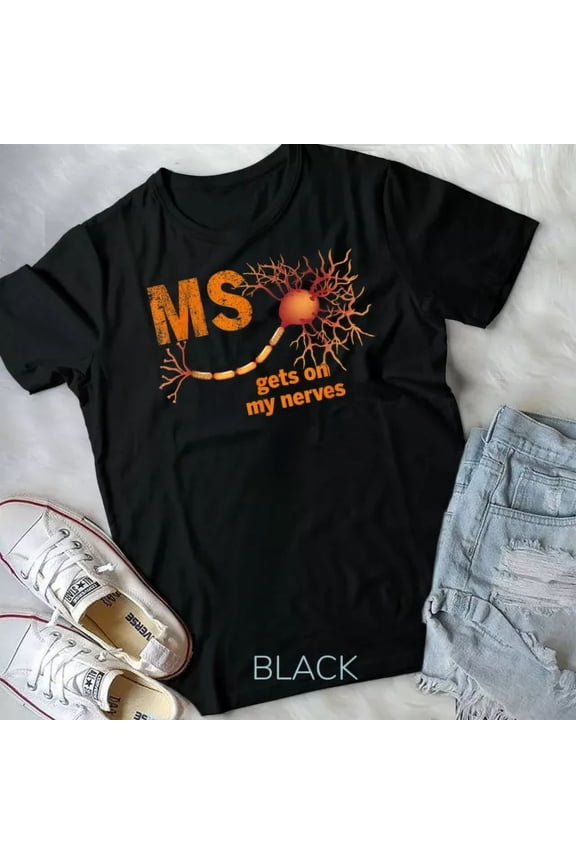 Hot Trending Tee With Ms Get On My Nerves Multiple Sclerosis Awareness Men Women T-Shirt