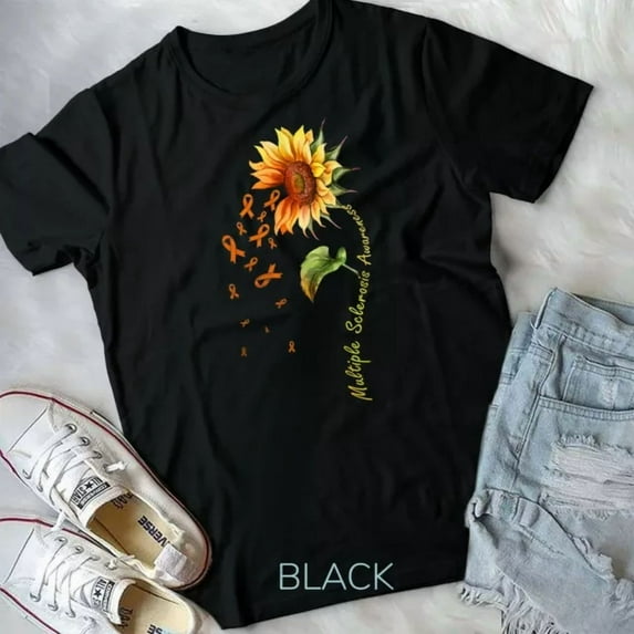 Hot Trending Tee With Multiple Sclerosis Awareness Sunflower Shirt Ms Awareness Unisex T-Shirt