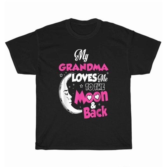 Hot Trending Tee With My Grandma Love Me To The Moon And Back T Shirt Unisex Tee Gift S-5Xl New