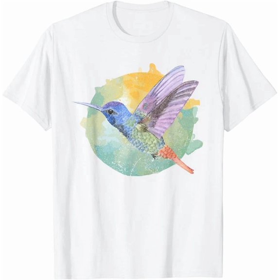 Hot Trending Tee With Nature Animal Bird Lover Colorful Vintage Hummingbird Gift Unisex T-Shirt