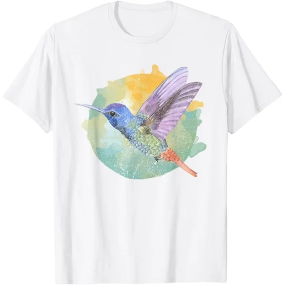 Hot Trending Tee With Nature Animal Bird Lover Colorful Vintage Hummingbird Gift Unisex T-Shirt