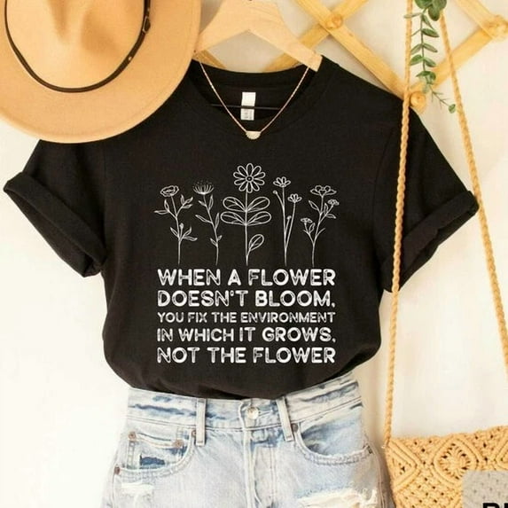 Hot Trending Tee With Neurodiversity Shirt When A Flower Doesn'T Bloom Shirt Autism Acceptance Shir...