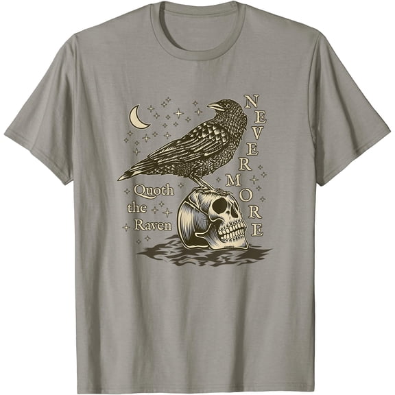 Hot Trending Tee With Nevermore The Raven Edgar Allan Poe Dark Academia Literature Unisex S-5Xl T-Shirt