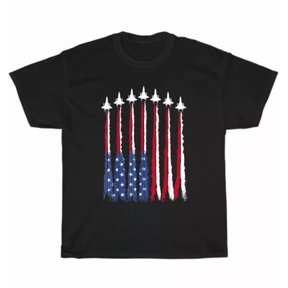 Hot Trending Tee With New Patriotic American Usa Flag Fighter Jets 4Th Of July T-Shirt Unisex Tee Gift