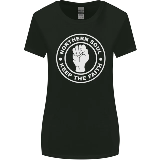 Tribal T-Shirts Felpa Con Cappuccio Northern Soul 'Keep The Faith' - Unisex, Taglie S-XXL, Cotone, Tasca A Marsupio - 2