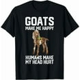 thumbnail image 1 of Hot Trending Tee With Nubain Goats Make Me Happy Humans Make My Head Hurt. Gift Unisex T-Shirt, 1 of 2
