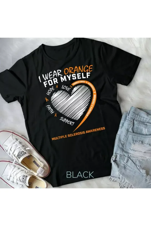 Hot Trending Tee With Orange Multiple Sclerosis Apparel Women Men Ms Awareness Unisex T-Shirt