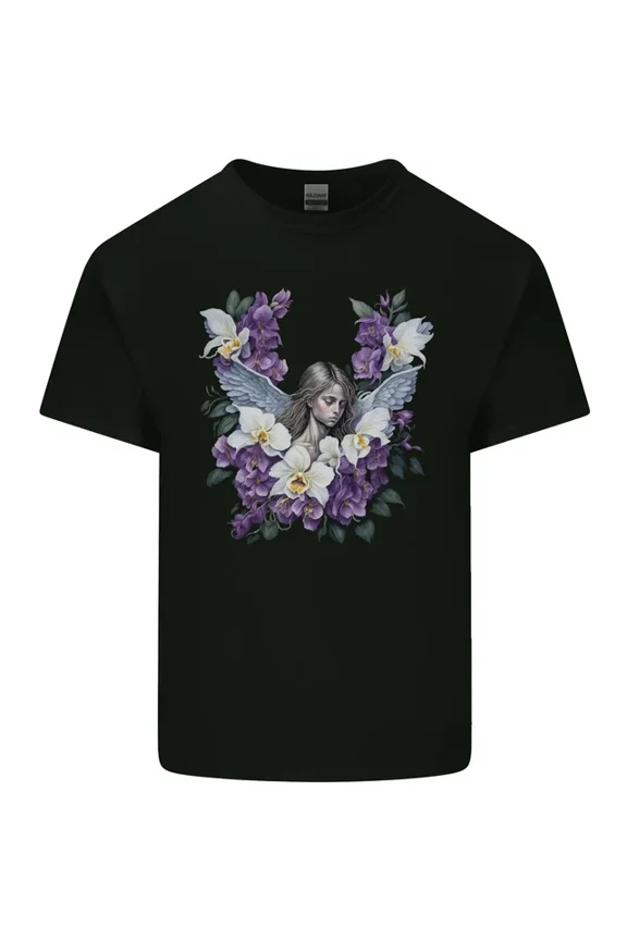 Hot Trending Tee With Orchid Angel Gothic Goth Mens Womens S-5Xl T-Shirt