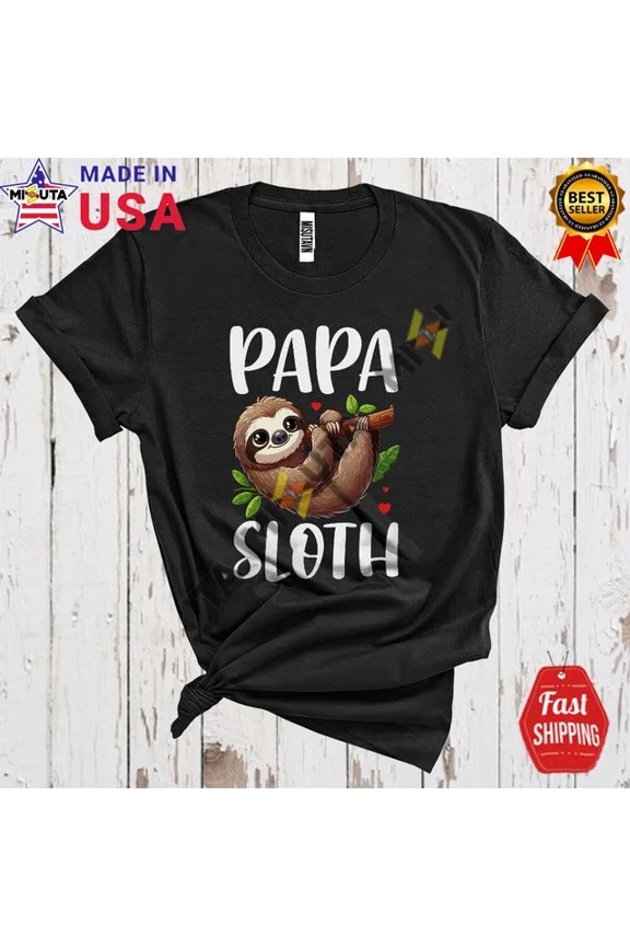 Hot Trending Tee With Papa Sloth, Happy Father'S Day Sloth Sunglasses Animal, Family Group T-Shirt