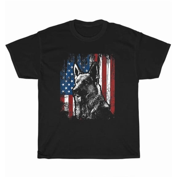 Hot Trending Tee With Patriotic German Shepherd American Usa Flag Dog Pet Puppy Animal Lover T-Shirt