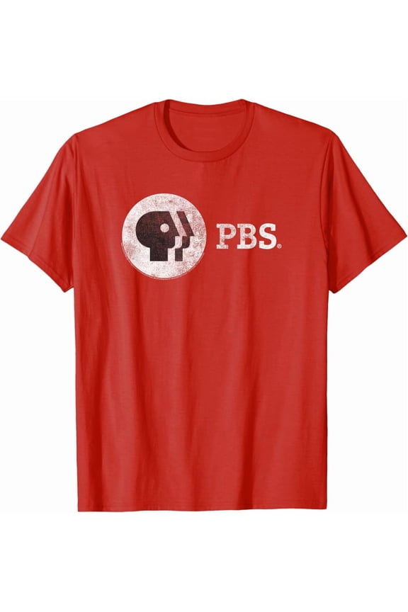 Hot Trending Tee With Pbs Vintage Round White Logo Public Broadcasting Service T-Shirt