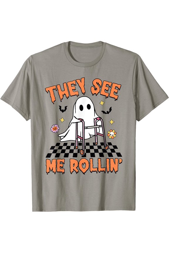 Hot Trending Tee With Physical Therapy They See Me Rolling Spooky Pt Pta Unisex S-5Xl T-Shirt